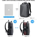 FENRUIEN Anti Theft Laptop Backpack for Men, Expandable Waterproof Hardshell Backpack with USB Port, Black Business Travel Computer Bag 15.6 Inch - Image 2